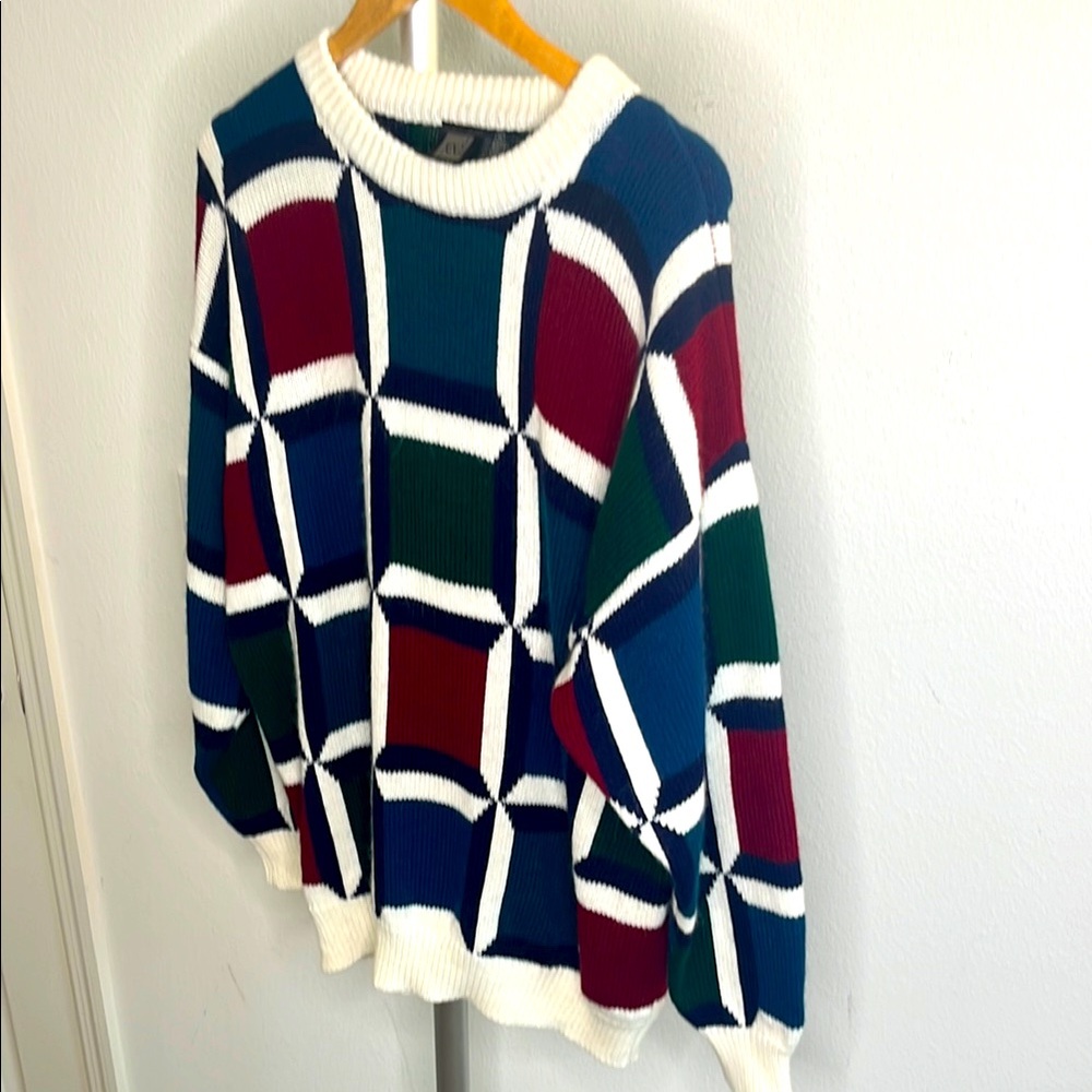 Mens Vintage Jed Size Medium Wool Blend Sweater Retro Oversized Fit Classic